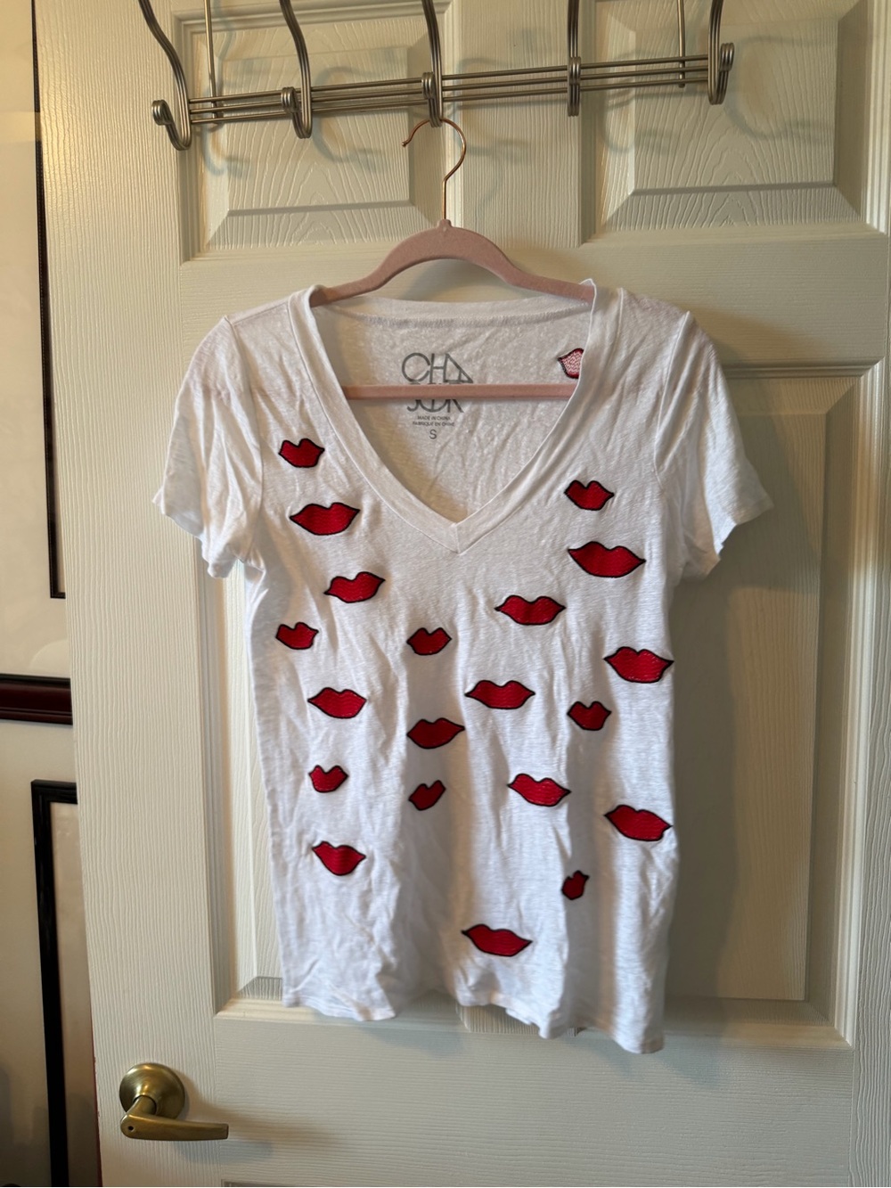 Chaser White Sheer Knit Crewneck Top